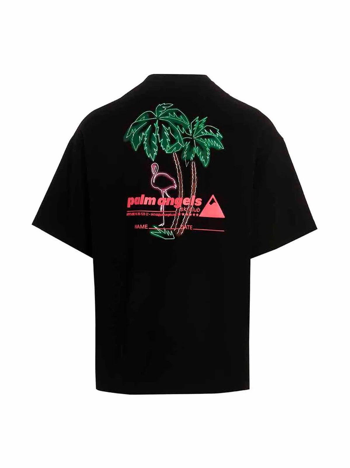 PALM ANGELS SKI CLUB LOGO BLACK T-SHIRT