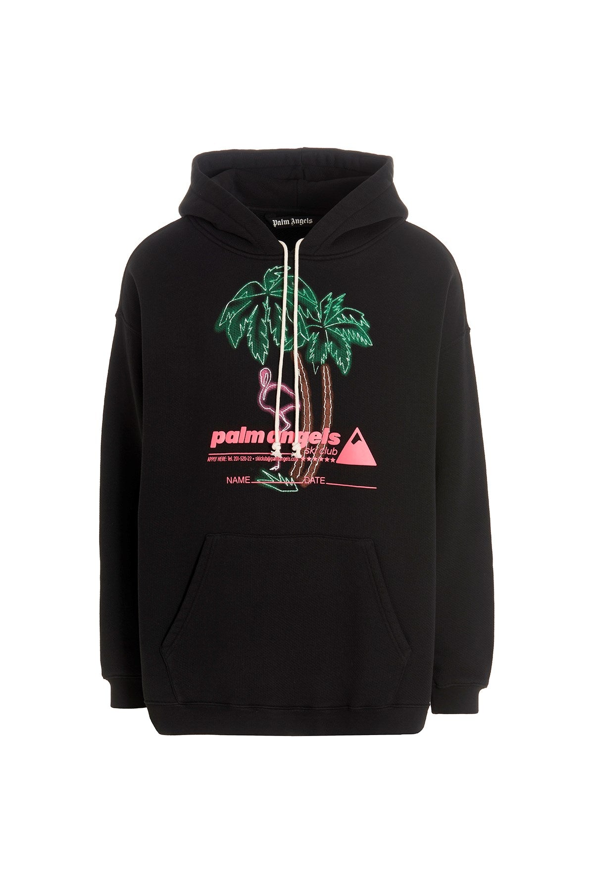 PALM ANGELS SKI CLUB LOGO BLACK HOODIE