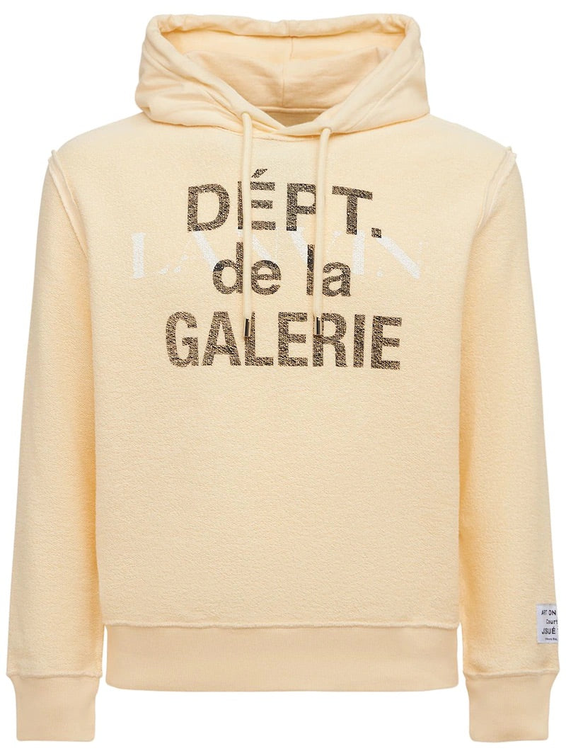 GALLERY DEPT X LANVIN WASHED COTTON RELAXED HOODIE BEIGE