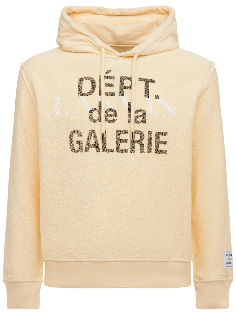 GALLERY DEPT X LANVIN WASHED COTTON RELAXED HOODIE BEIGE (W)