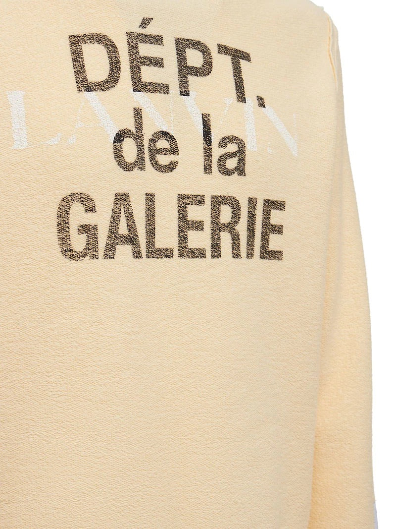 GALLERY DEPT X LANVIN WASHED COTTON RELAXED HOODIE BEIGE