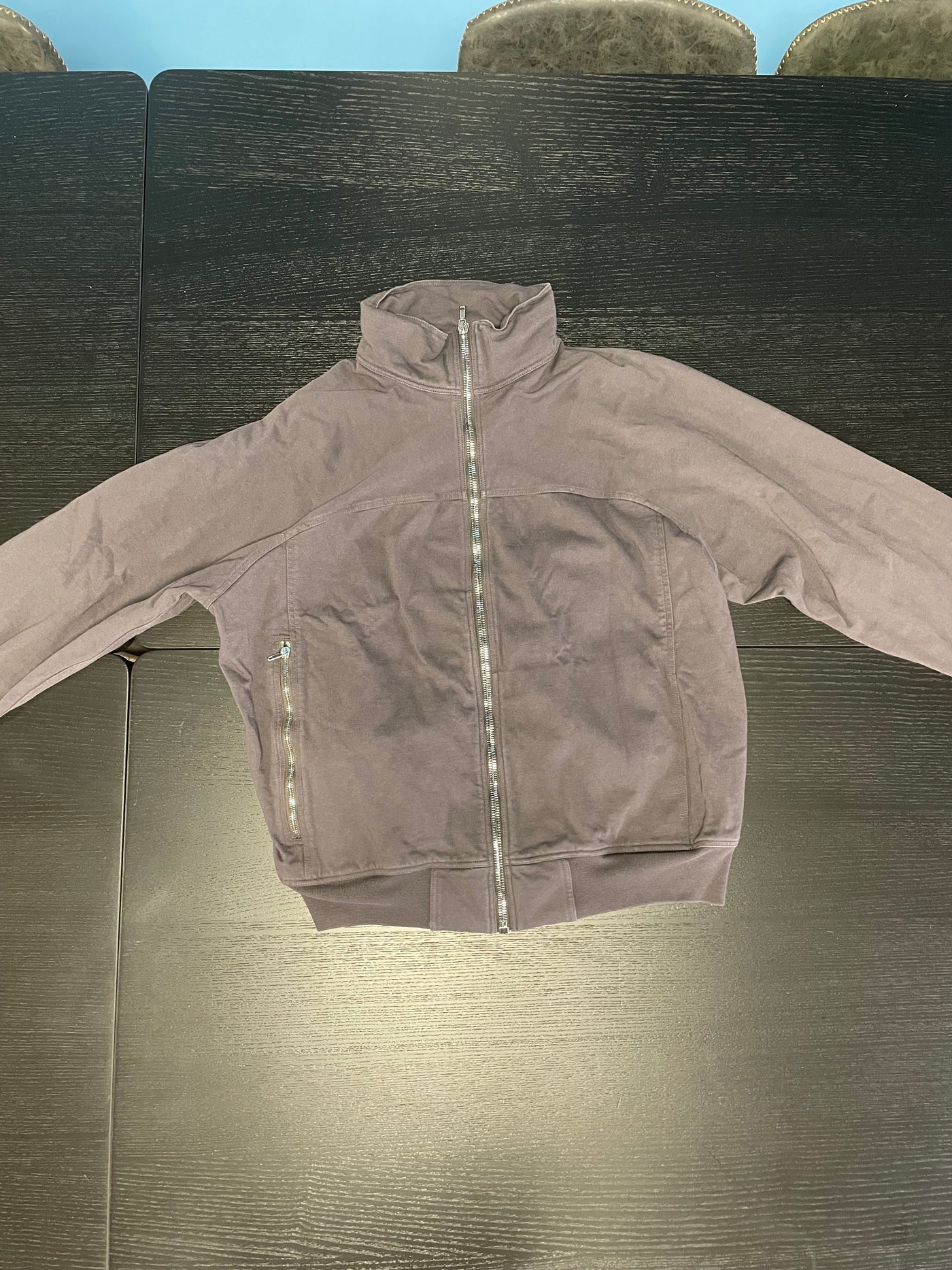 RICK OWENS PLUM ZIP UP (WORN)