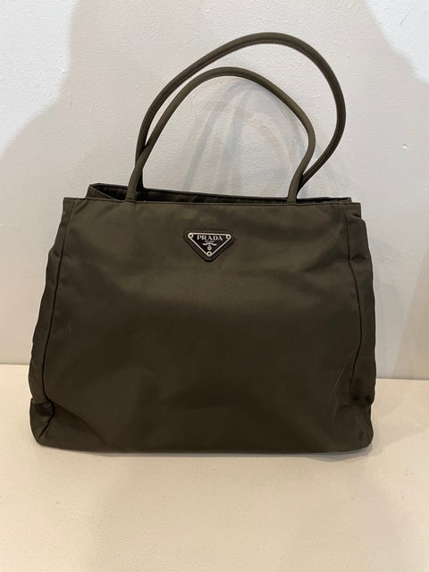 PRADA GREEN TOTE BAG
