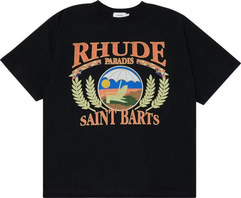 RHUDE BLACK BEACH CHAIR T-SHIRT