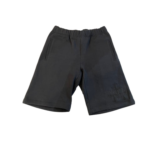 CHROME HEARTS SWEATSHORTS CROSS PATCHES BLACK