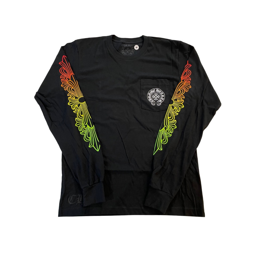 CHROME HEARTS MULTI COLOR FLORAL LONGLEEVE BLACK