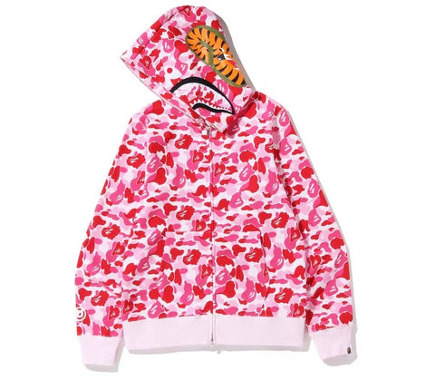 BAPE ABC CAMO SHARK FULL ZIP HOODIE PINK SS23
