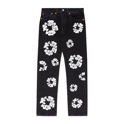 DENIM TEARS X LEVI'S COTTON WREATH JEANS BLACK