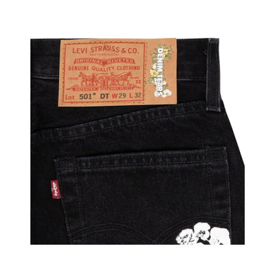 DENIM TEARS X LEVI'S COTTON WREATH JEANS BLACK