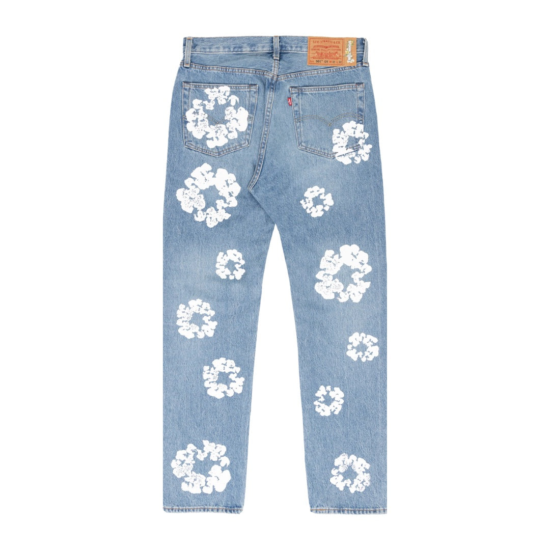 DENIM TEARS X LEVIS COTTON WREATH JEANS LIGHT WASH