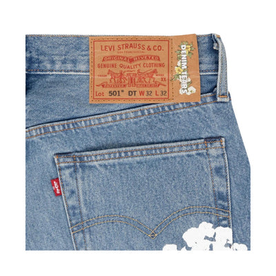 DENIM TEARS X LEVIS COTTON WREATH JEANS LIGHT WASH