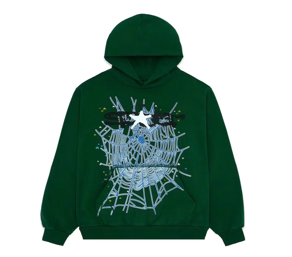 SP5DER WEB HOODIE HUNTER GREEN