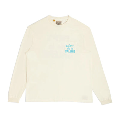 GALLERY DEPT FRENCH LOGO LONG SLEEVE CREAM / BLUE