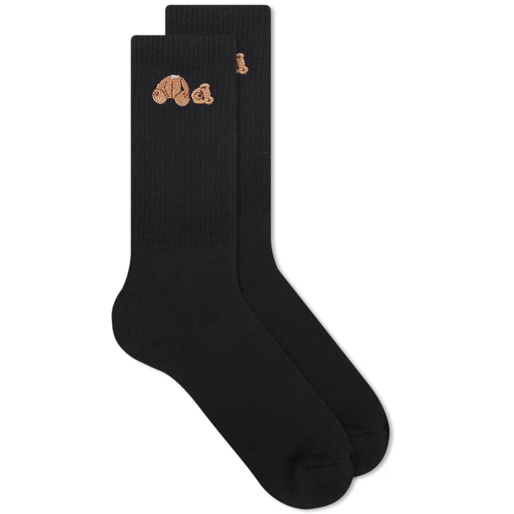 PALM ANGELS BEAR SOCKS BLACK