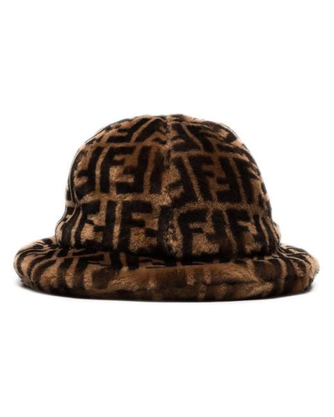 FENDI LAMB SHEARLING BUCKET HAT