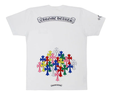 CHROME HEARTS MULTICOLOR SCRIPT CROSS T-SHIRT WHITE
