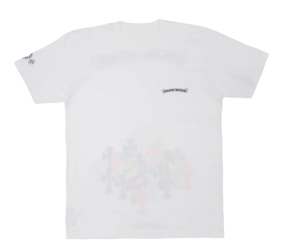 CHROME HEARTS MULTICOLOR SCRIPT CROSS T-SHIRT WHITE – ONE OF A KIND