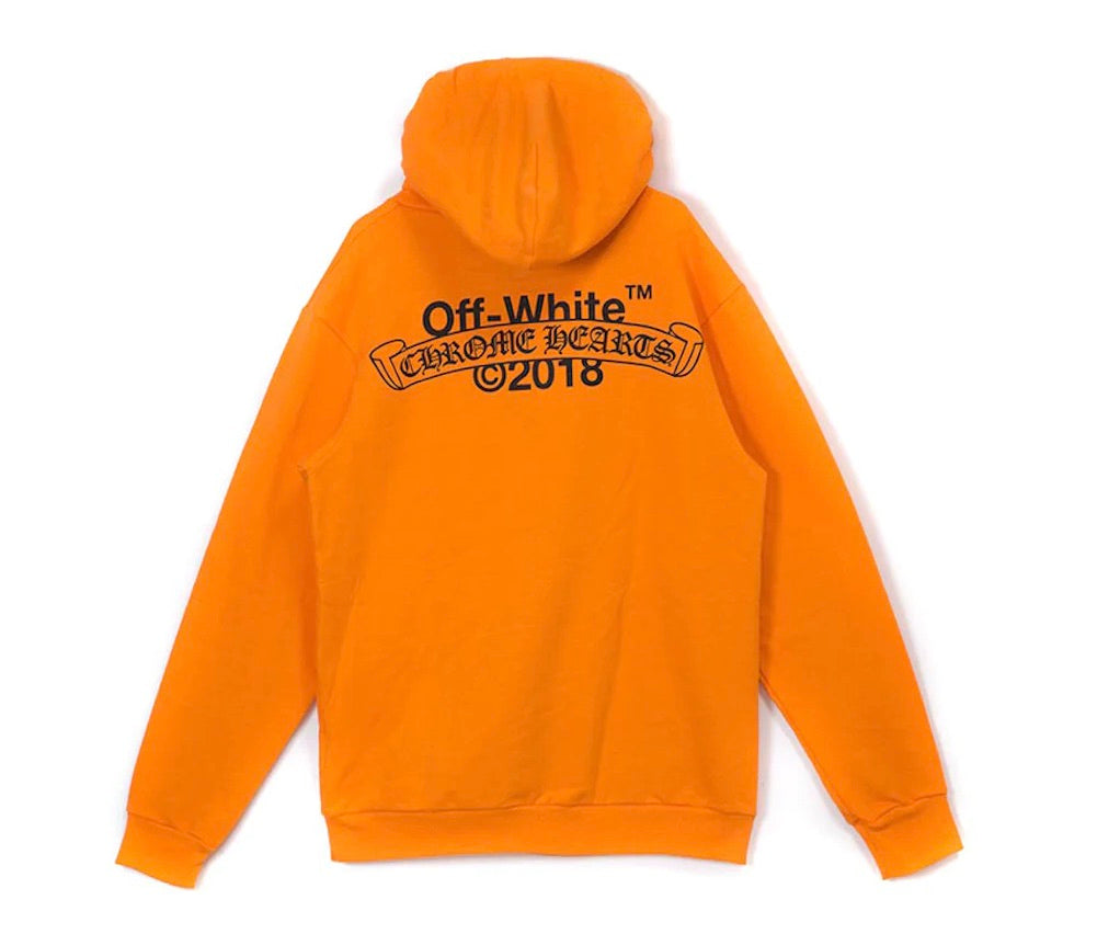 CHROME HEARTS X OFF WHITE 2018 HOODIE ORANGE