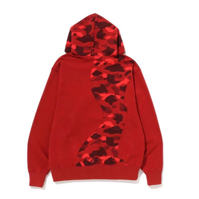 BAPE COLLEGE CUTTING RELAXED FIT HOODIE CAMO RED