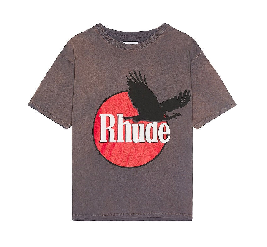 RHUDE EAGLE T-SHIRT VINTAGE GREY