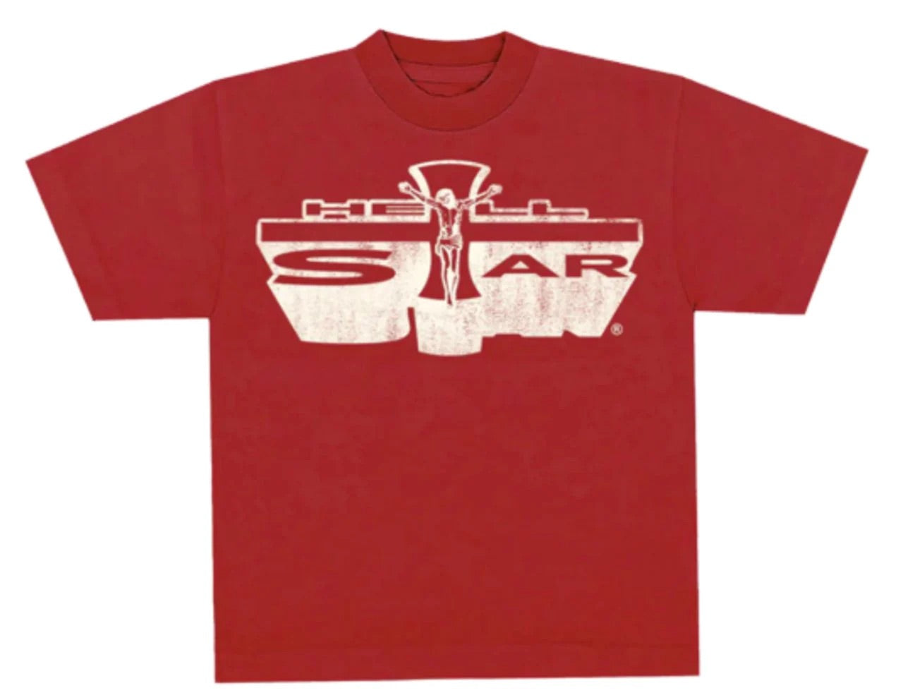 HELL STAR WASHED EMBLEM TEE RED