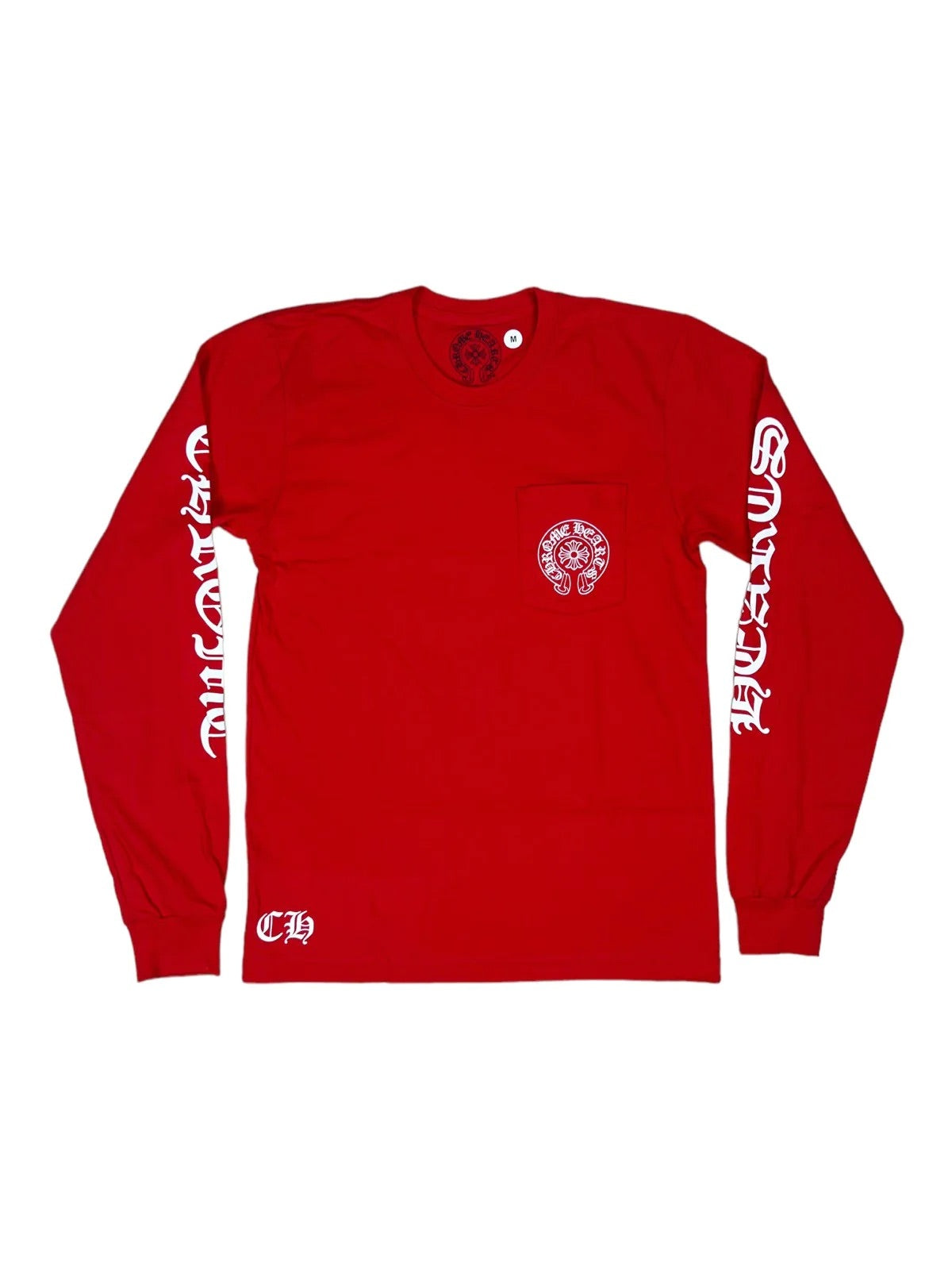 CHROME HEARTS SCROLL LOGO LONG SLEEVE RED – ONE OF A KIND