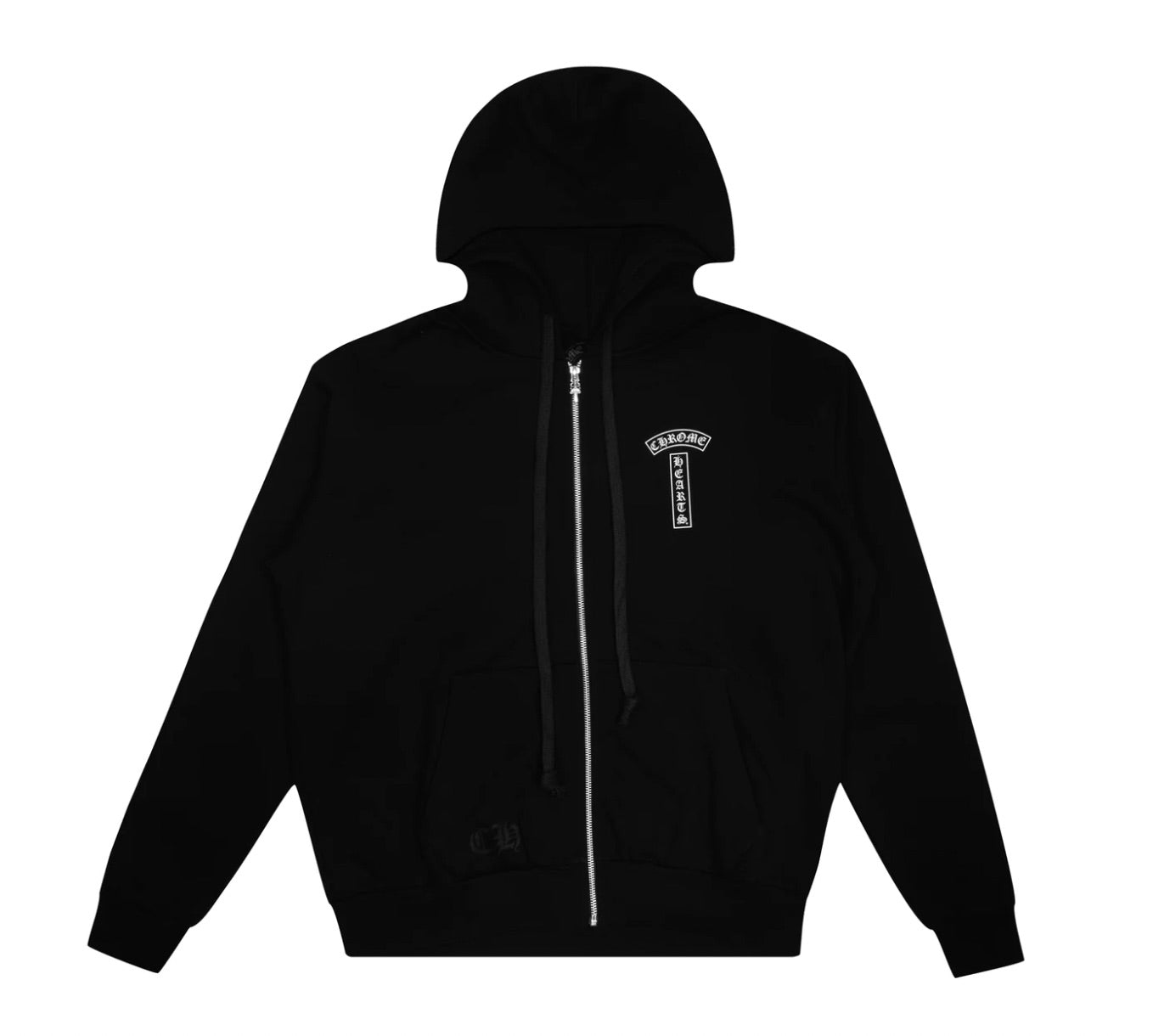 CHROME HEARTS ZIP HOODIE T LOGO BLACK