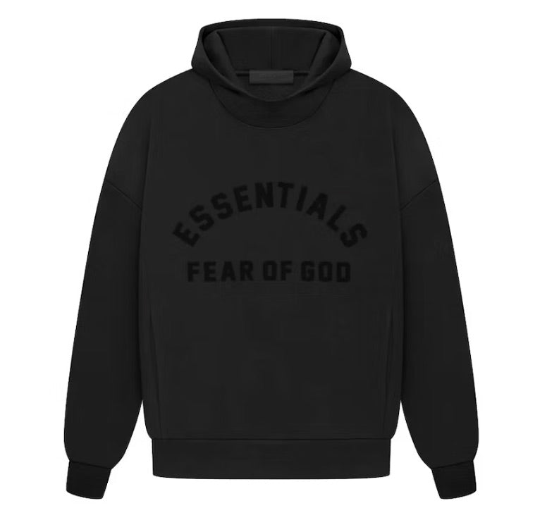 ESSENTIALS FOG BONDED HOODIE BLACK