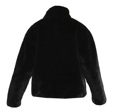 NIKE OVERSIZED SWOOSH LOGO JACKET BLACK/FOSSIL (W)