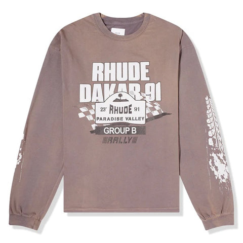 RHUDE DAKAR 91 LONGSLEEVE GRAY