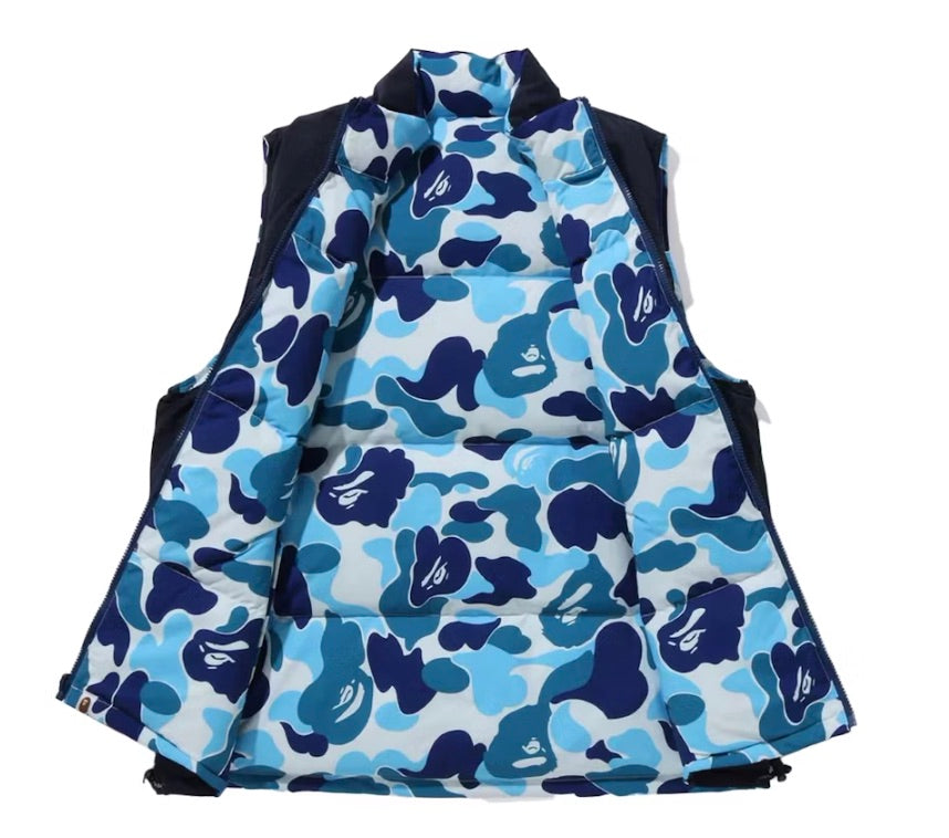 BAPE ABC CAMO REVERSIBLE DOWN VEST BLUE