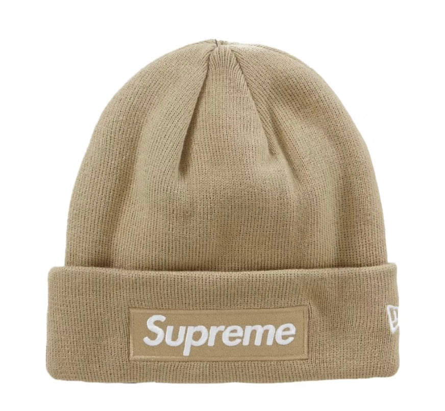 SUPREME NEW ERA BOX LOGO BEANIE DARK SAND (FW23)