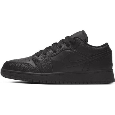 JORDAN 1 LOW TUMBLED LEATHER BLACK (GS)