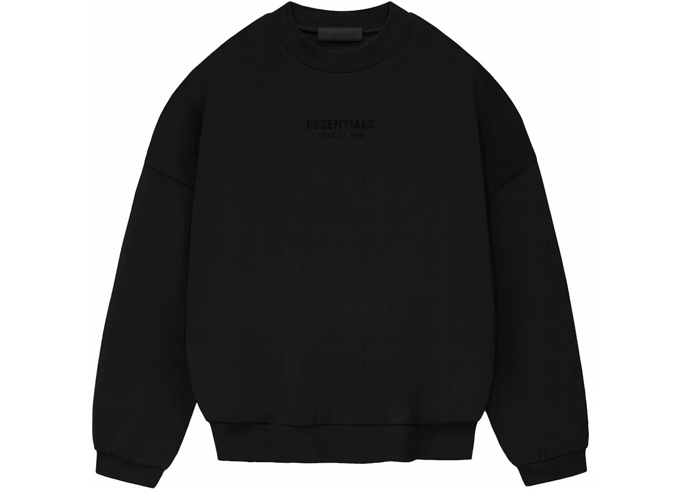 ESSENTIALS FOG CREWNECK JET BLACK