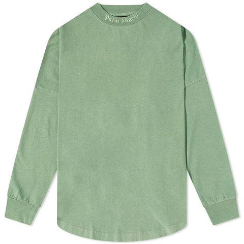 PALM ANGELS CLOTHING PALM ANGELS CLASSIC LOGO LONG SLEEVE WASHED GREEN
