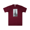 SUPREME CLOTHING SUPREME MIKE KELLEY EMPIRE STATE BURGUNDY TEE