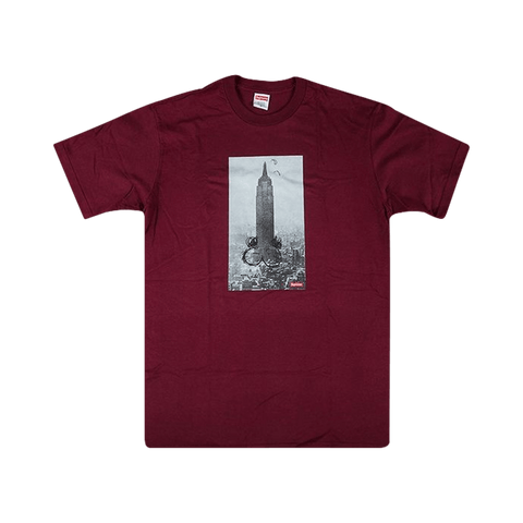 SUPREME CLOTHING SUPREME MIKE KELLEY EMPIRE STATE BURGUNDY TEE