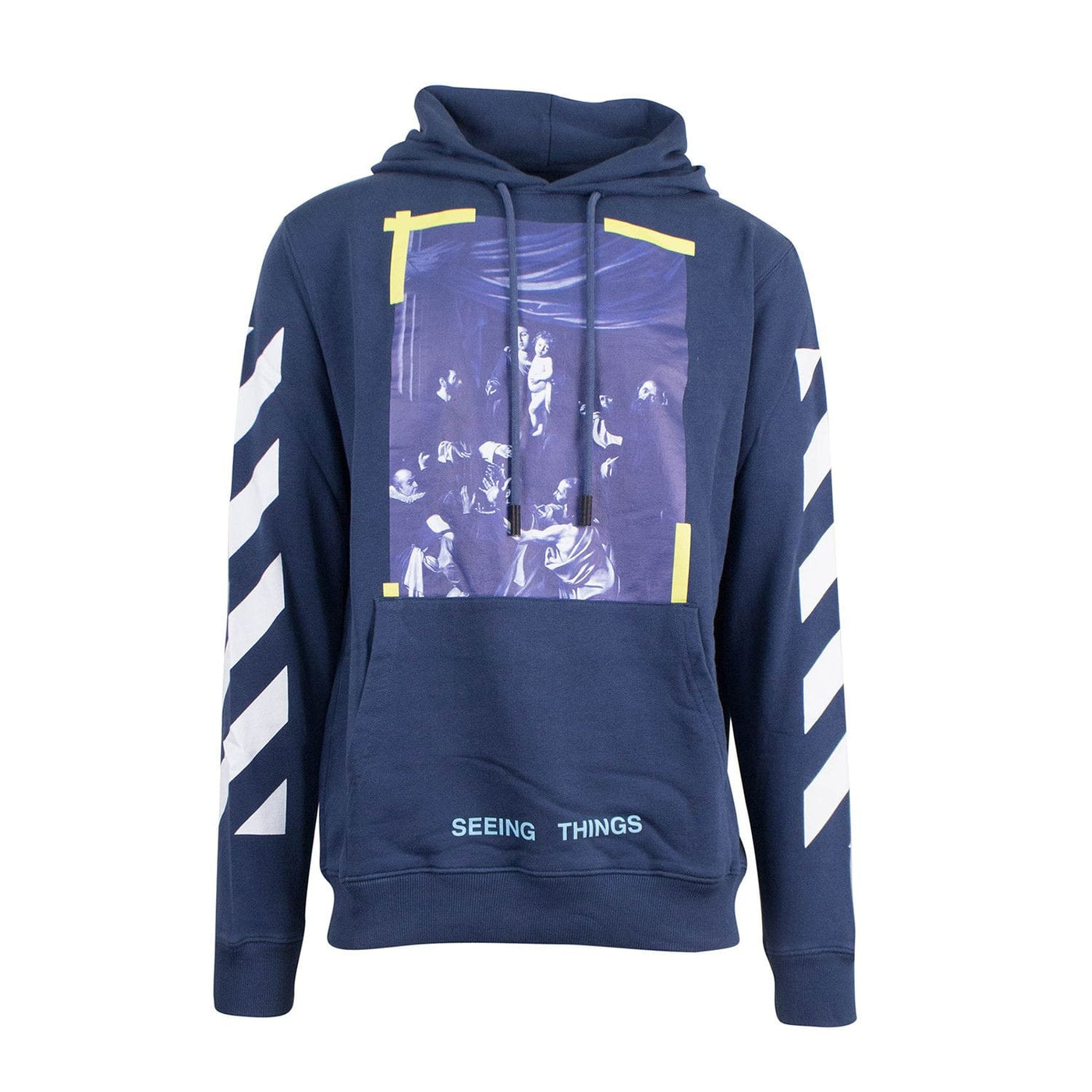OFF WHITE CLOTHING OFF WHITE CARAVAGGIO HOODIE NAVY