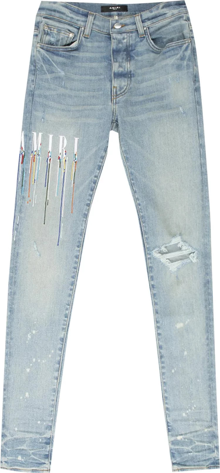 JEAN SKINNY AMIRI PAINT DRIP CORE LOGO