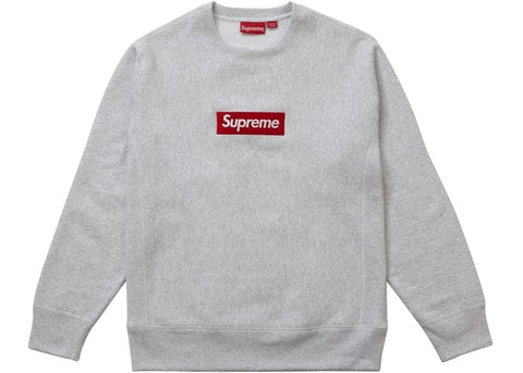 Supreme Clothing SUPREME BOX LOGO CREWNECK (FW18) GREY/RED