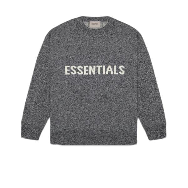 VÊTEMENTS ESSENTIALS ESSENTIALS FOG KNIT SWEATER BLACK FOG-ESKSDS