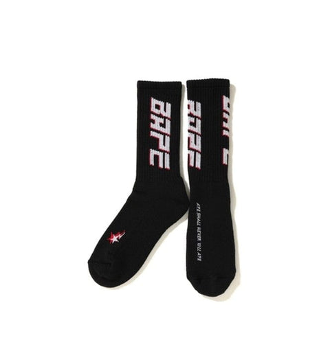 BAPE ACCESSORIES BAPE DOUBLE BAPE STA SOCKS BLACK