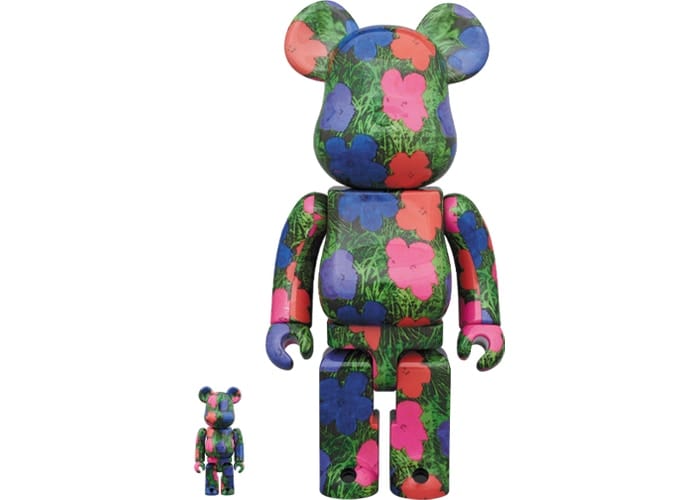 BEARBRICK ACCESSORIES BEARBRICK ANDY WARHOL FLOWERS 100% 400%