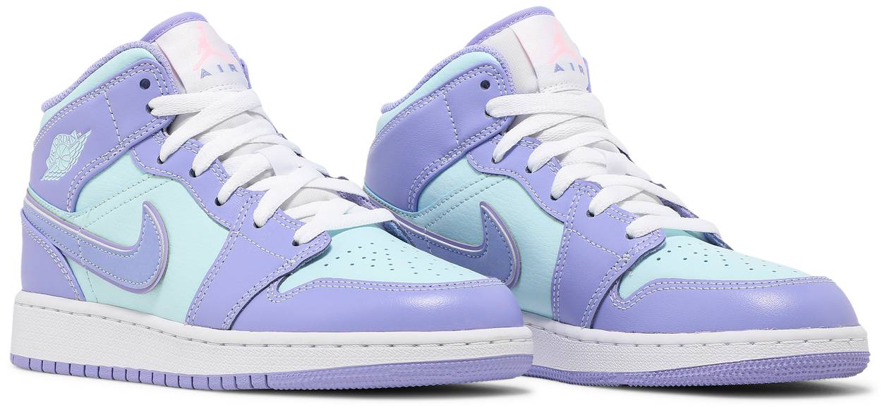JORDAN SHOES JORDAN 1 MID 'AQUA PURPLE' GS 554725500