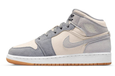 JORDAN SHOES JORDAN 1 MID SE COCONUT MILK PARTICLE GREY GS