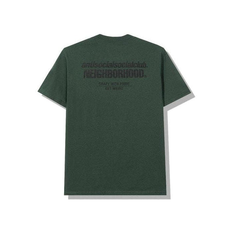 ANTI SOCIAL SOCIAL CLUB CLOTHING ANTI SOCIAL SOCIAL CLUB X NEIGHBORHOOD CAMBERED TEE GREEN