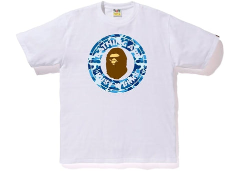 BAPE CLOTHING BAPE ABC CAMO BUSY WORKS TEE WHITE/BLUE
