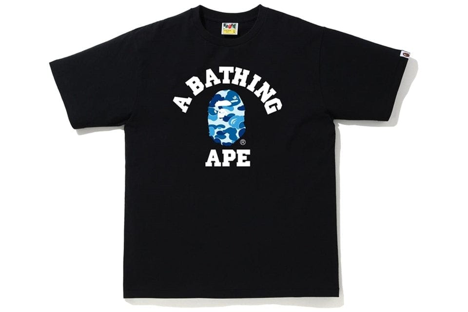 BAPE CLOTHING BAPE ABC CAMO COLLEGE TEE BLACK / BLUE