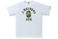 BAPE CLOTHING BAPE ABC CAMO COLLEGE TEE WHITE / GREEN