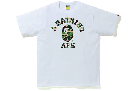 BAPE CLOTHING BAPE ABC CAMO COLLEGE TEE WHITE / GREEN